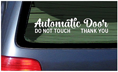 Product Cover Two Automatic Door - Window Stickers Vinyl Decal - Please Do Not Touch Sticker - for Van Windows, Taxi, Ride Vehicle