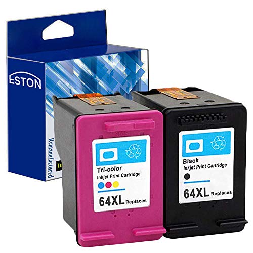 Product Cover ESTON Replacement Ink Cartridge Replacement for HP 64XL  ( 1 Black, 1 Tricolor, 2 pk )