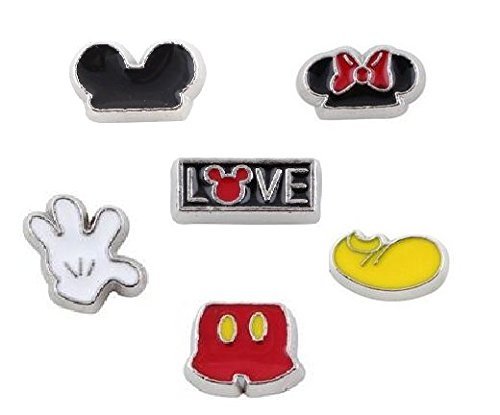 Product Cover Cherityne Love Mickey Theme Set of 6 Floating Charms for Locket Pendant