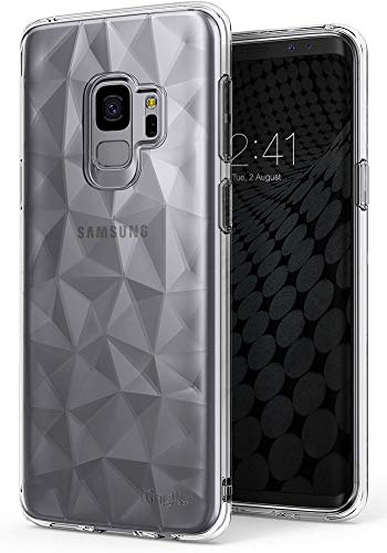 Product Cover Ringke Air Prism Compatible Galaxy S9 Case 3D Vogue Design Chic Ultra Rad Pyramid Stylish Diamond Pattern Flexible Textured Protective TPU Cover Galaxy S 9 (2018) - Clear