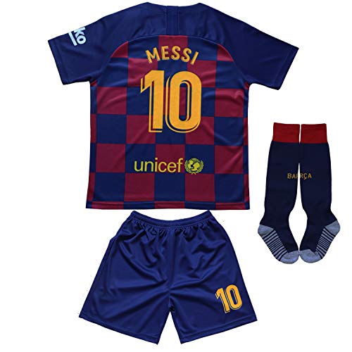 Product Cover Da Games Youth Sportswear Barcelona Messi 10 Kids Home Soccer Jersey/Shorts Football Socks Set