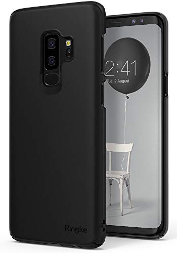 Product Cover Ringke Slim Series Compatible Galaxy S9 Plus Case Dazzling Slender Laser Precision Cutouts Fashionable & Classy Superior Steadfast Bolstered PC Hard Cover Galaxy S9 Plus - SF Black