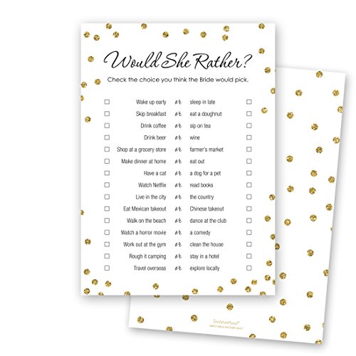 Product Cover 24 cnt Would She Rather Bridal Shower Game (Faux Gold on White)