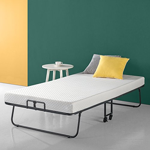 Product Cover Zinus Roll Away Smart Guest Bed Frame with 4 Inch Comfort Foam Mattress, Twin