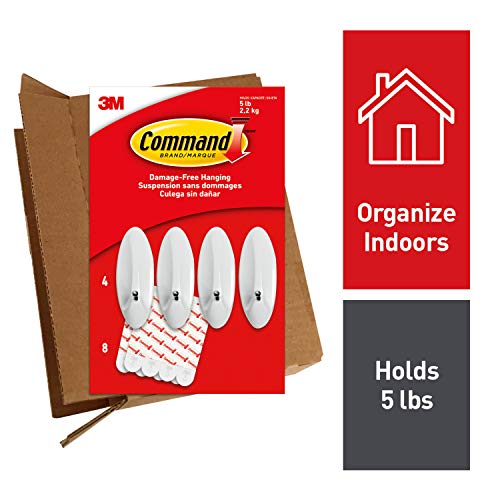 Product Cover Command Hooks, White, Large, 4 hooks, 8 strips, Ships In Own Container (GP069-4NA)