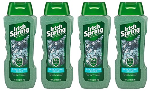 Product Cover Irish Spring Body Wash, Deep Action Scrub, 18 fluid ounce (Pack of 4)