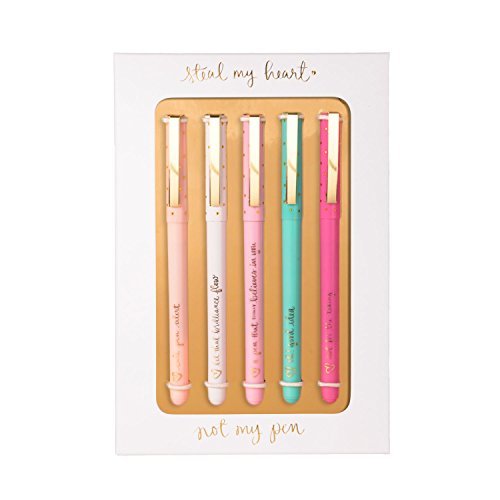 Product Cover Eccolo Dayna Lee Collection Steal My Heart, Pens (Set of 5), Inspiring Quotes, Gift Boxed
