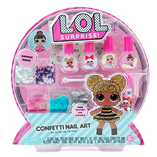 Product Cover L.O.L. Surprise! Confetti Nail Art by Horizon Group USA, Make Your Own Nail Polish by Adding Glitter, Confetti, Gemstones & More