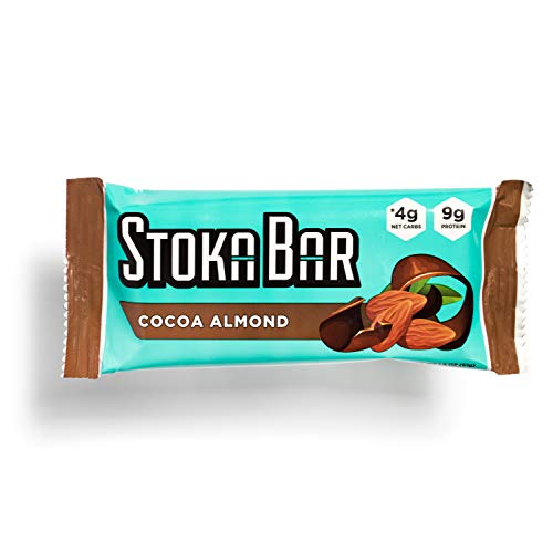 Product Cover Stoka Bars- Cocoa Almond | All Natural- Low Carb Energy Bar | 4g Net Carbs | 9g Protein | Keto Friendly | Packaging May Vary | 8 Count