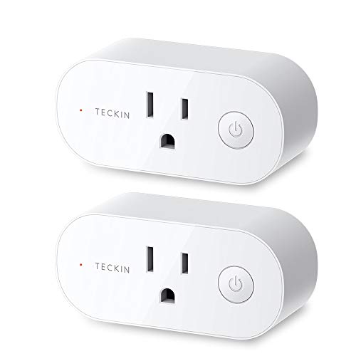 Product Cover Smart Plug Wifi Outlet 15A Compatible With Alexa,Google Home and IFTTT, Teckin Mini Smart Socket with Schedule and Timer Function, No Hub Required,2 Pack