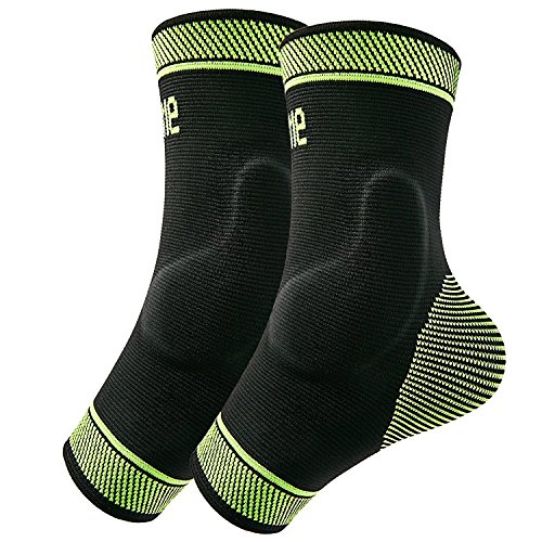 Product Cover Protle Adjustable Foot Socks, Ankle Brace Compression Support Sleeve with Silicone Gel, Arch Support - Boosts Recovery from Joint Pain, Sprain, Plantar Fasciitis (Pair, Large)