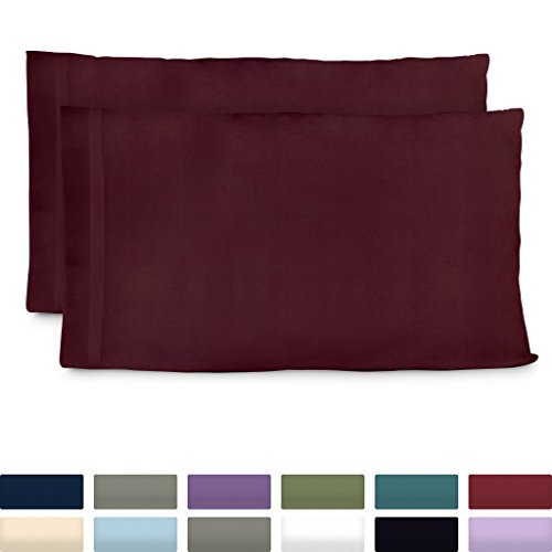 Product Cover Cosy House Collection Premium Bamboo Pillowcases - King, Burgundy Pillow Case Set of 2 - Ultra Soft & Cool Hypoallergenic Blend from Natural Bamboo Fiber
