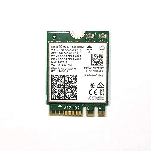 Product Cover Intel Dual Band Wireless-AC 9260 9260NGW 9260AC NGFF M.2 2230 Wifi Card 1730Mbps 2.4/5GHz Bluetooth 5.0