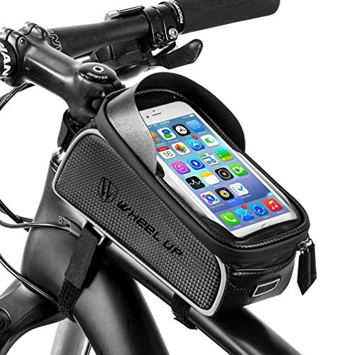 Product Cover RockBros Bike Front Frame Bag Cycling Waterproof Top Tube Frame Pannier Mobile Phone Touch Screen Holder Bike Bag with Water Resistant Fits Phones Below 6.0 inches
