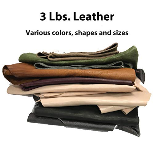 Product Cover Memory Cross 3 lbs Leather Scrap for Crafts - remnants, and Sizes - 4-15 Pieces