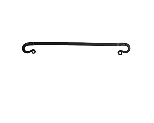 Product Cover Marie Décor Blacksmith Handmade Wall Mounted Wrought Iron Towel Bar Holder - Small #MD17002S (Black, 14 Inch)