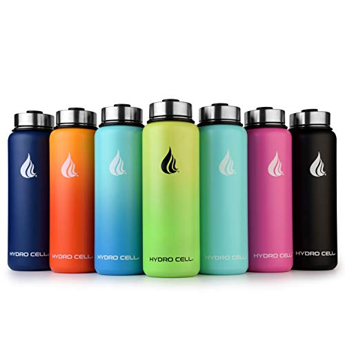 Product Cover HYDRO CELL Stainless Steel Water Bottle w/Straw & Wide Mouth Lids (40oz 32oz 24oz 18oz) - Keeps Liquids Hot or Cold with Double Wall Vacuum Insulated Sweat Proof Sport Design