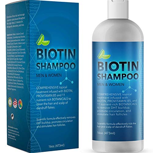 Product Cover Biotin Shampoo for Hair Growth and Volume - Hair Loss for Men and Women - Natural DHT Blocker - Thickening Shampoo for Fine Hair - Pure Anti Dandruff Oils - Sulfate Free for Color Treated Hair - 16 oz