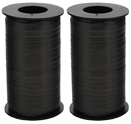 Product Cover 2-Pack - Berwick Splendorette Crimped Curling Ribbon, 3/16-Inch Wide by 500-Yard Spools, Black
