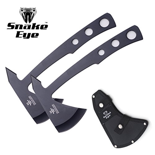 Product Cover Snake Eye Tactical Compact Tomahawk Full Tang Camping Axe Outdoors Hunting Fishing Throwing Survival (Black 2PC)
