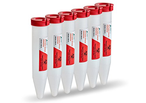 Product Cover AdirMed 6-Pack Sharps & Needle Biohazard Disposal Container - Shuttle Container with Locking Mechanism
