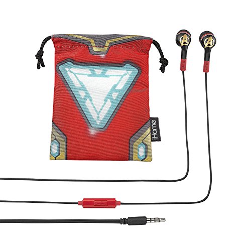 Product Cover Marvel Avengers Noise Isolating Earbuds with Built in Microphone and Travel Pouch (Avengers Infinity War)