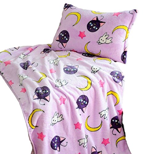 Product Cover GK-O Sailor Moon Blanket Tsukino Usagi Cosplay Purple Luna Blanket (Blanket 78.74in×78.74in)