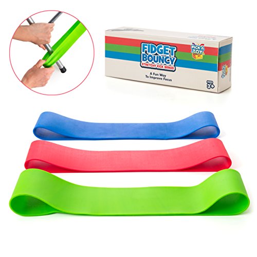 Product Cover Stretchy Resistance Fidget Bands Toy for Kids 3 Pack | Bounce, Kick & Stretch Your Feet | for ADHD, ADD, SPD, Autism & Poor Concentration | Improve Classroom Focus, Ameliorate Sensory Input