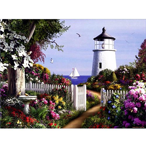Product Cover Staron Lighthouse 5D Diamond Painting, DIY Diamond Painting Rhinestone Painting Needlework Cross Stitch Stamped Counted Kit 5D Diamond Painting Embroidery Art Home Wall Decor (Lighthouse)