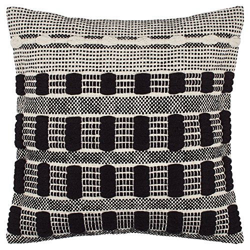 Product Cover Rivet Modern 100% Cotton Tufted Contrast Decorative Throw Pillow, 17