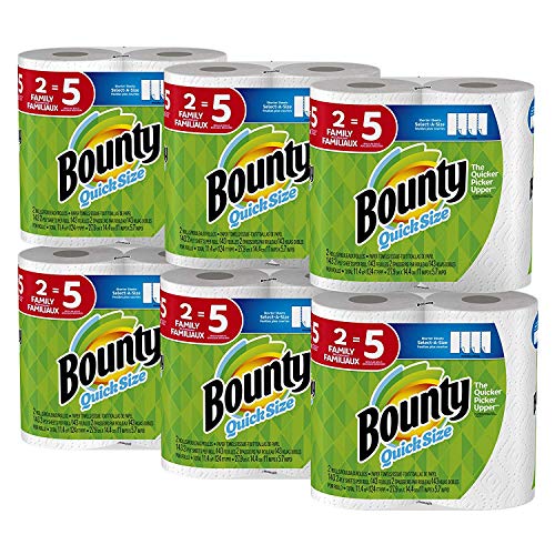 Product Cover Bounty Quick-Size Paper Towels, White, 12 Family Rolls = 30 Regular Rolls