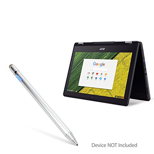 Product Cover Acer Chromebook Spin 11 (R751T) Stylus Pen, BoxWave [AccuPoint Active Stylus] Electronic Stylus with Ultra Fine Tip for Acer Chromebook Spin 11 (R751T) - Metallic Silver