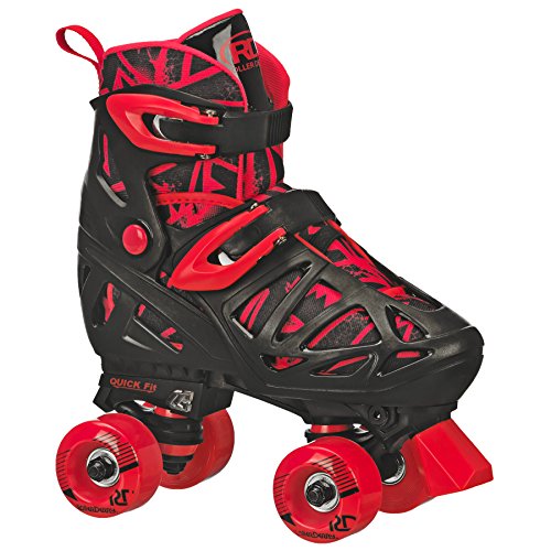 Product Cover Roller Derby Trac Star Boy's Adjustable Roller Skate, Grey/Black/Red, Large (3-6)