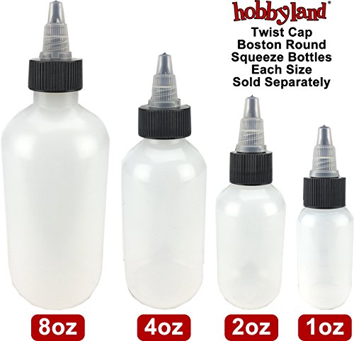 Product Cover Hobbyland Boston Round Squeeze Bottles with Twist Caps (4 oz, 6 bottles)