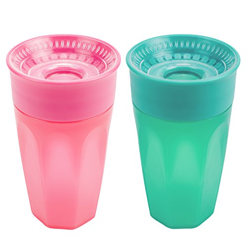 Product Cover Dr. Brown's Cheers 360 Spoutless Training Cup, 9m+, 10 Ounce, Pink/Turquoise, 2 Count