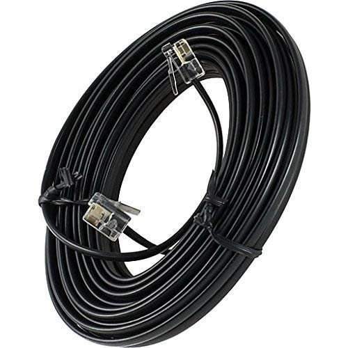 Product Cover 25 FEET Black Phone Telephone Extension Cord Cable LINE Wire with Standard RJ-11 Plugs by bistras