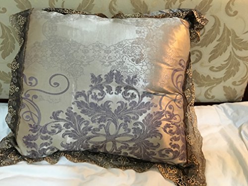 Product Cover Chesterch Prevoster Satin Embroidery Pillowcase 24×24inch Luxury European Neoclassical Style Decorative Pillow Cover