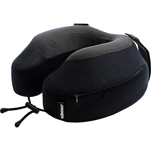 Product Cover Cabeau Evolution S3 Travel Neck Pillow - Straps to Airplane Seat - Ensures Your Head Won't Fall Forward - Quick Dry Fabric - Backed by Sleep Science for Best Support (Jet Black)
