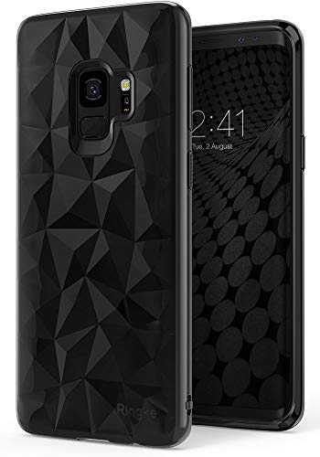 Product Cover Ringke Air Prism Compatible Galaxy S9 Case 3D Vogue Design Chic Ultra Rad Pyramid Stylish Diamond Pattern Flexible Textured Protective TPU Cover Galaxy S 9 (2018) - Ink Black