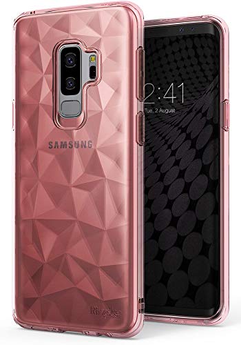 Product Cover Ringke Air Prism Compatible with Galaxy S9 Plus Case 3D Vogue Design Chic Ultra Rad Pyramid Stylish Diamond Pattern Flexible Textured Protective TPU Cover for Galaxy S 9 Plus (2018) - Rose Gold