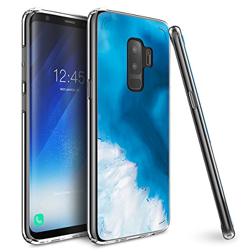 Product Cover Mueral Compatible Protective Case Samsung Galaxy S9 Plus - Blue/Aqua Marble Geode Design