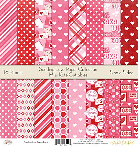 Product Cover Pattern Paper Pack - Sending Love - Scrapbook Premium Specialty Paper Single-Sided 12