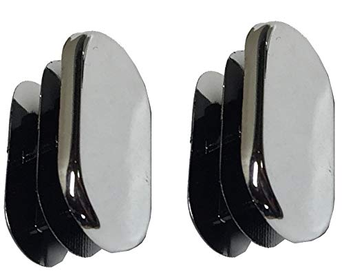 Product Cover Desunia Oval Closet Rod End Caps - 15mm x 30mm - Polished Chrome - Set of 2
