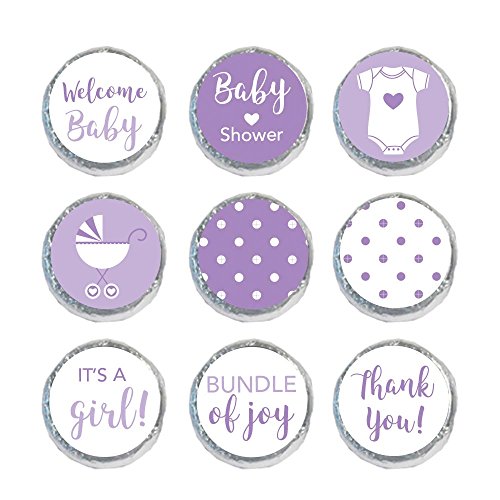 Product Cover Mini Candy Stickers Baby Shower Favors Set of 324 (Purple)