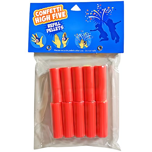 Product Cover Confetti Cartridge Refills for FiestaFive Toy Shooter - Reload and Blast Confetti from Your Hands When You High Five (Red)