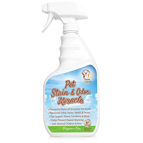 Product Cover Sunny & Honey Pet Stain & Odor Miracle - Enzyme Cleaner for Dog and Cat Urine, Feces, Vomit, Drool (Fragrance Free, 32 FL OZ)