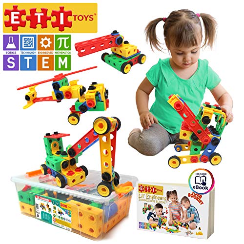 Product Cover ETI Toys, STEM Learning, 172 Piece Original Educational Construction Engineering Building Blocks Set for 3, 4 and 5+ Year Old Boys & Girls, Creative Fun Kit, Best Toy Gift for Kids Ages 3yr - 6yr
