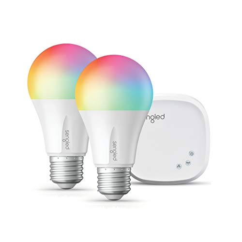 Product Cover Sengled Smart LED Multicolor A19 Starter Kit, 60W Equivalent, 2 Smart Light Bulbs & Hub, RGBW Color and Tunable White 2000-6500K, Works with Alexa & Google Assistant
