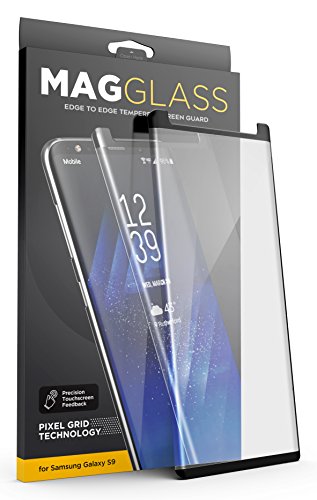 Product Cover [Case Compatible] Galaxy S9 Tempered Glass Screen Protector, MagGlass (XT90 Scratchproof/Shatterproof) Reinforced Screen Guard w/Pixel Grid Technology (Includes Precision applicator)