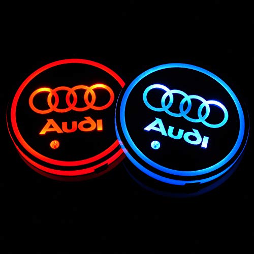Product Cover Auto Sport 2PCS LED Cup Holder Mat Pad Coaster with USB Rechargeable Interior Decoration Light Fit Audi Accessories